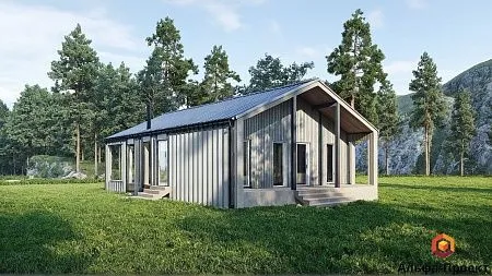 Проект каркасного "Барнхаус", 8х13.7 м, 103м2