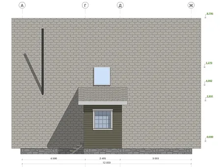 Проект каркасного дома "А-фрейм 10х12" с сауной, 152м2