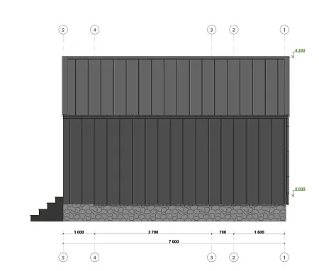 Проект каркасного дома-бани Барнхаус 42 м2