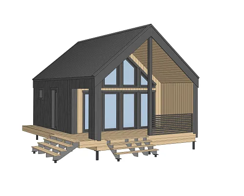 Проект каркасного дома-бани Барнхаус 68 м2 Проект каркасного дома-бани Барнхаус 68 м2