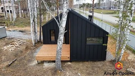 Проект каркасного дома "Барнхаус 114" с сауной