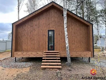 Проект каркасного дома "Барнхаус 114" с сауной