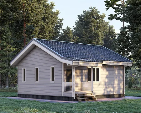 Проект каркасного "Барнхаус", 74 м2