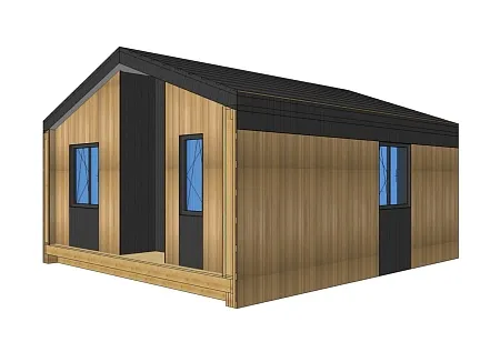 Проект каркасного Барнхаус 42,6 м2