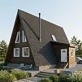 Проект каркасного дома &amp;quot;А-фрейм 10х13&amp;quot;, 162м2