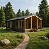 Проект каркасного "Барнхаус", 6,5х12,4 м, 87 м2 Проект каркасного "Барнхаус", 6,5х12,4 м, 87 м2