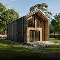 Проект каркасного "Барнхаус", 5х9.5 м, 80,9м2 Проект каркасного "Барнхаус", 5х9.5 м, 80,9м2