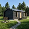 Проект каркасного "Барнхаус", 6,5х12,4 м, 87 м2 Проект каркасного "Барнхаус", 6,5х12,4 м, 87 м2