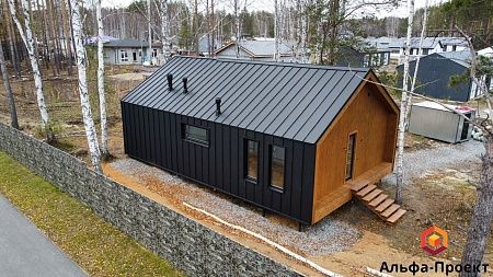 Проект каркасного дома "Барнхаус 114" с сауной