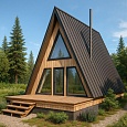 Проект каркасного дома "А-фрейм 6х10", 69м2 Проект каркасного дома "А-фрейм 6х10", 69м2