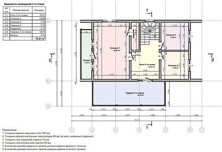 Проект каркасного "Барнхаус", 6.2х10 м, 153 м2