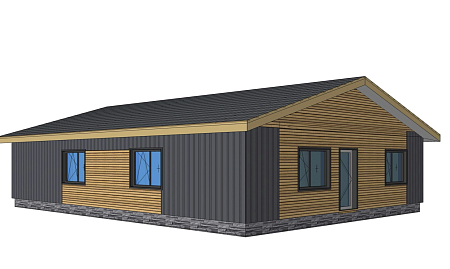 Проект каркасного "Барнхаус", 9х12 м, 108м2