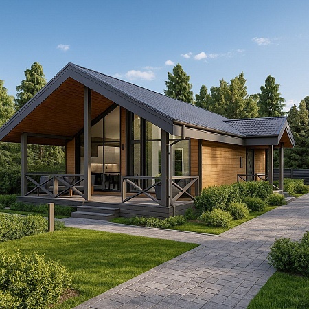 Проект каркасного дома "Лава" 91 м2