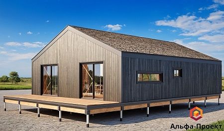 Проект каркасного Барнхаус 83 м2