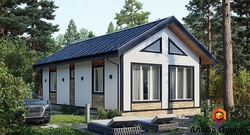 Готовый проект каркасного дома &amp;quot;Вишера&amp;quot; 66 м2