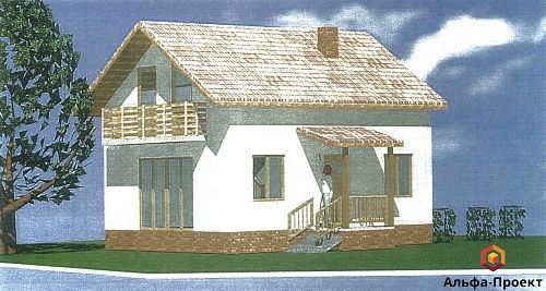 Проект дома из СИП 88м2 с балконом Проект дома из СИП 88м2 с балконом