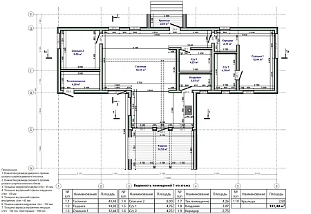 Проект каркасного "Барнхаус", 12х17 м, 101 м2