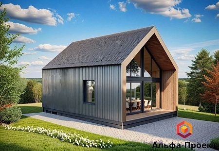 Проект каркасного Барнхаус 74 м2 (вариант 1)