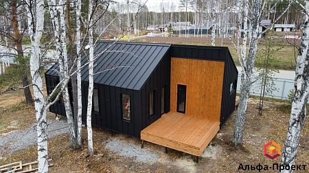 Проект каркасного дома "Барнхаус 114" с сауной