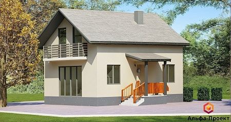 Проект дома из СИП 88м2 с балконом