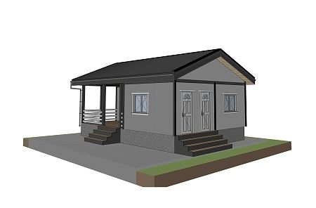 Проект каркасного дома-бани 54 м2