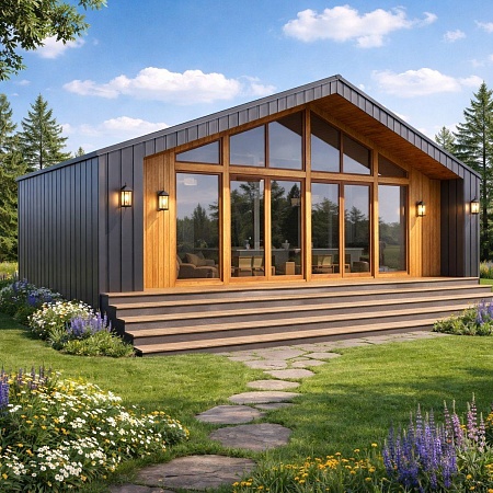 Проект каркасного Барнхаус 68 м2