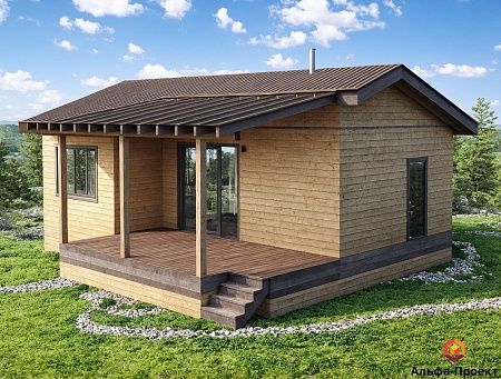 Проект каркасного дома-бани 81 м2