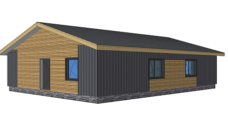 Проект каркасного "Барнхаус", 9х12 м, 108м2
