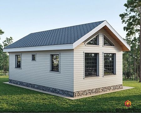 Готовый проект каркасного дома "Вишера" 66 м2