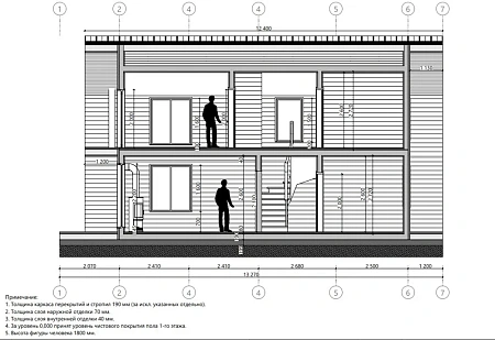 Проект каркасного "Барнхаус", 6.2х10 м, 153 м2