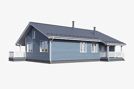 Готовый проект каркасного дома "Луга" 127 м2