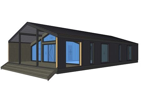 Проект каркасного Барнхаус 166 м2
