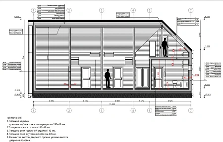 Проект каркасного "Барнхаус", 13х15 м, 209 м2