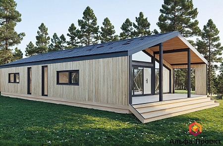 Проект каркасного Барнхаус 166 м2