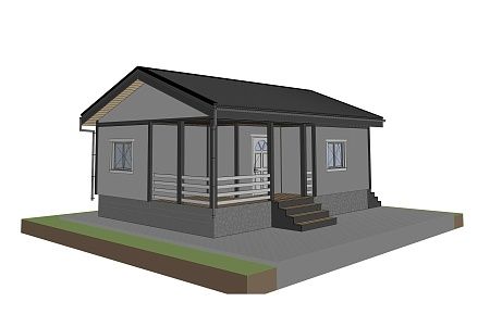 Проект каркасного дома-бани 54 м2