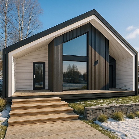 Проект каркасного Барнхаус 10х11,11 м, 128 м2