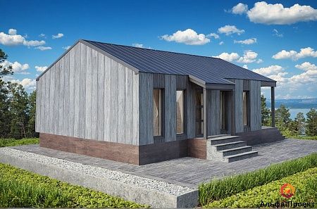 Готовый проект каркасного барнхаус 91 м2