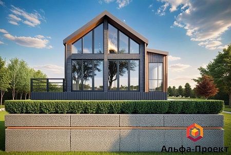 Готовый проект каркасного дома "Барнхаус 93,6"