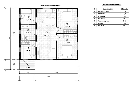 Проект каркасного "Барнхаус", 74 м2