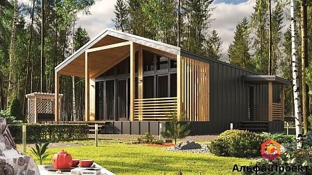 Готовый проект каркасного дома "Барнхаус 123"