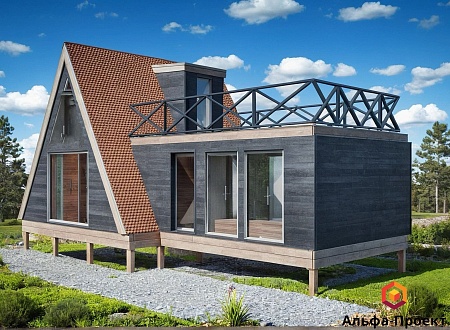 Проект каркасного дома Афрейм 6х11 м, 62м2