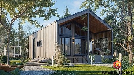 Готовый проект каркасного дома "Барнхаус 94"