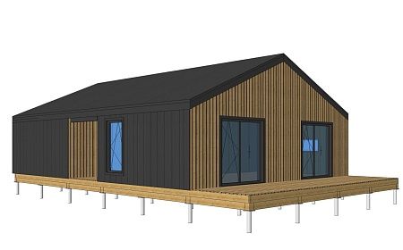 Проект каркасного Барнхаус 83 м2