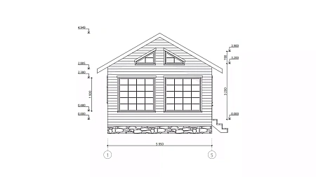 Готовый проект каркасного дома "Вишера" 66 м2