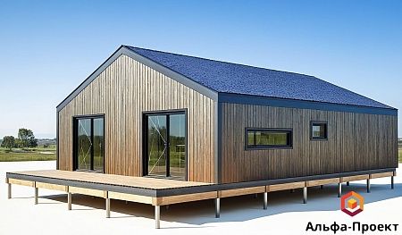 Проект каркасного Барнхаус 83 м2