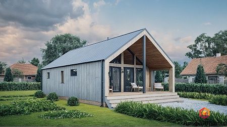 Проект каркасного дома "Барнхаус" 93м2