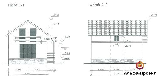 Проект дома из СИП 88м2 с балконом Проект дома из СИП 88м2 с балконом