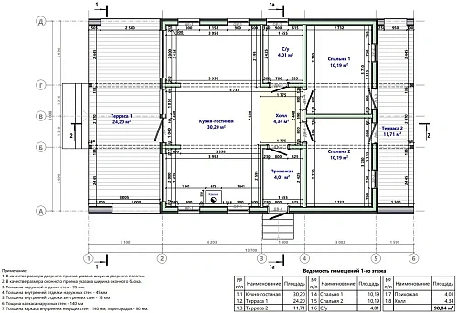 Проект каркасного "Барнхаус", 8х13.7 м, 103м2 Проект каркасного "Барнхаус", 8х13.7 м, 103м2