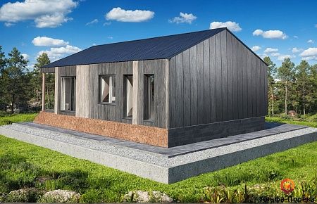 Готовый проект каркасного барнхаус 91 м2