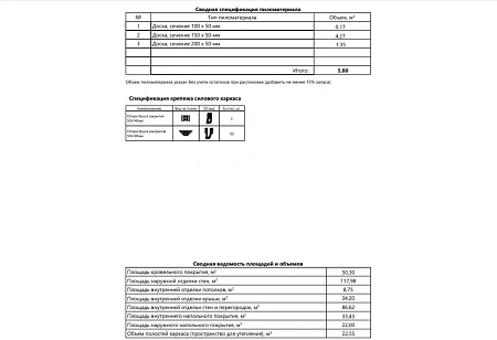 Проект каркасного "Барнхаус" с баней, 4.6х11.1 м